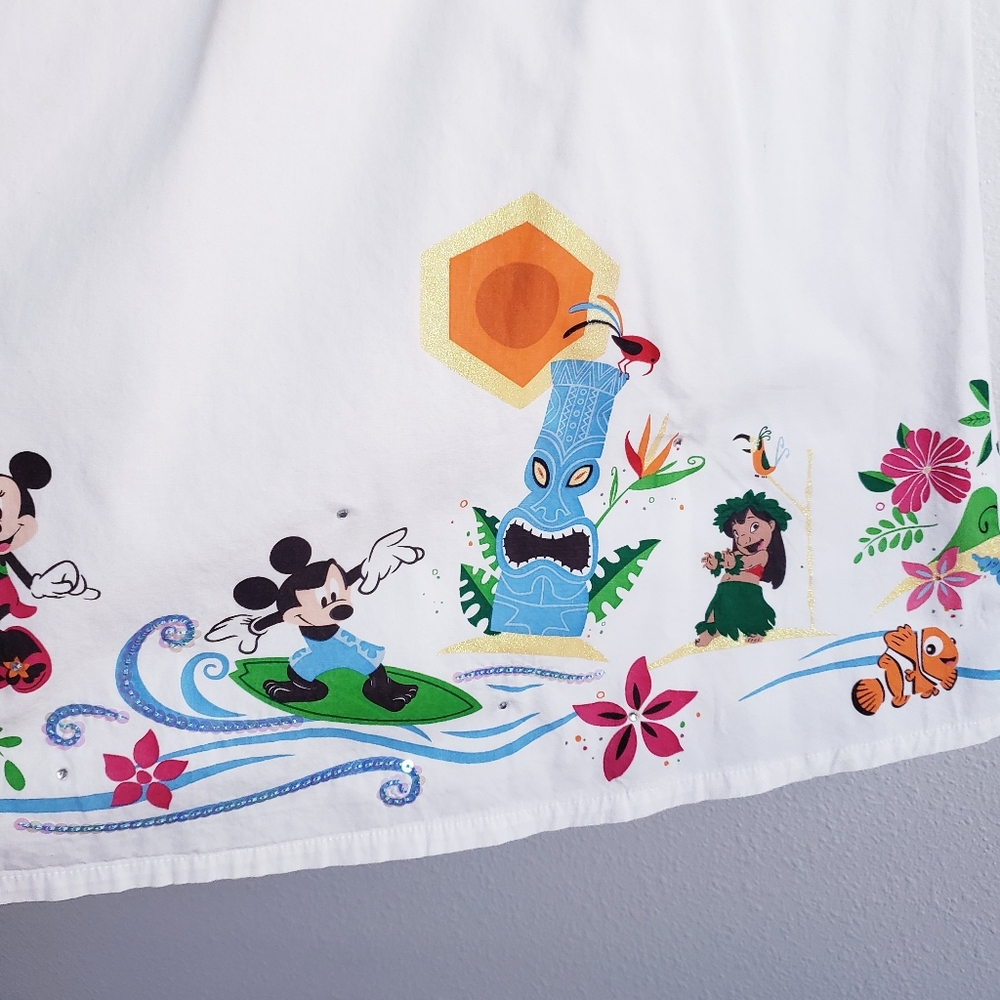 Vintage Disney Store Maxi Skirt Y2K Mickey Beach Surf - Picture 3 of 8